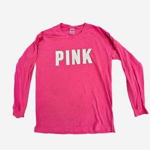 Pink Victoria's Secret PINK Y2k hot pink long sleeve shirt size medium